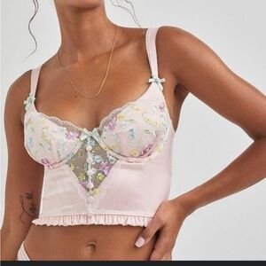 NEW For Love and Lemons floral corset/bustier bra top